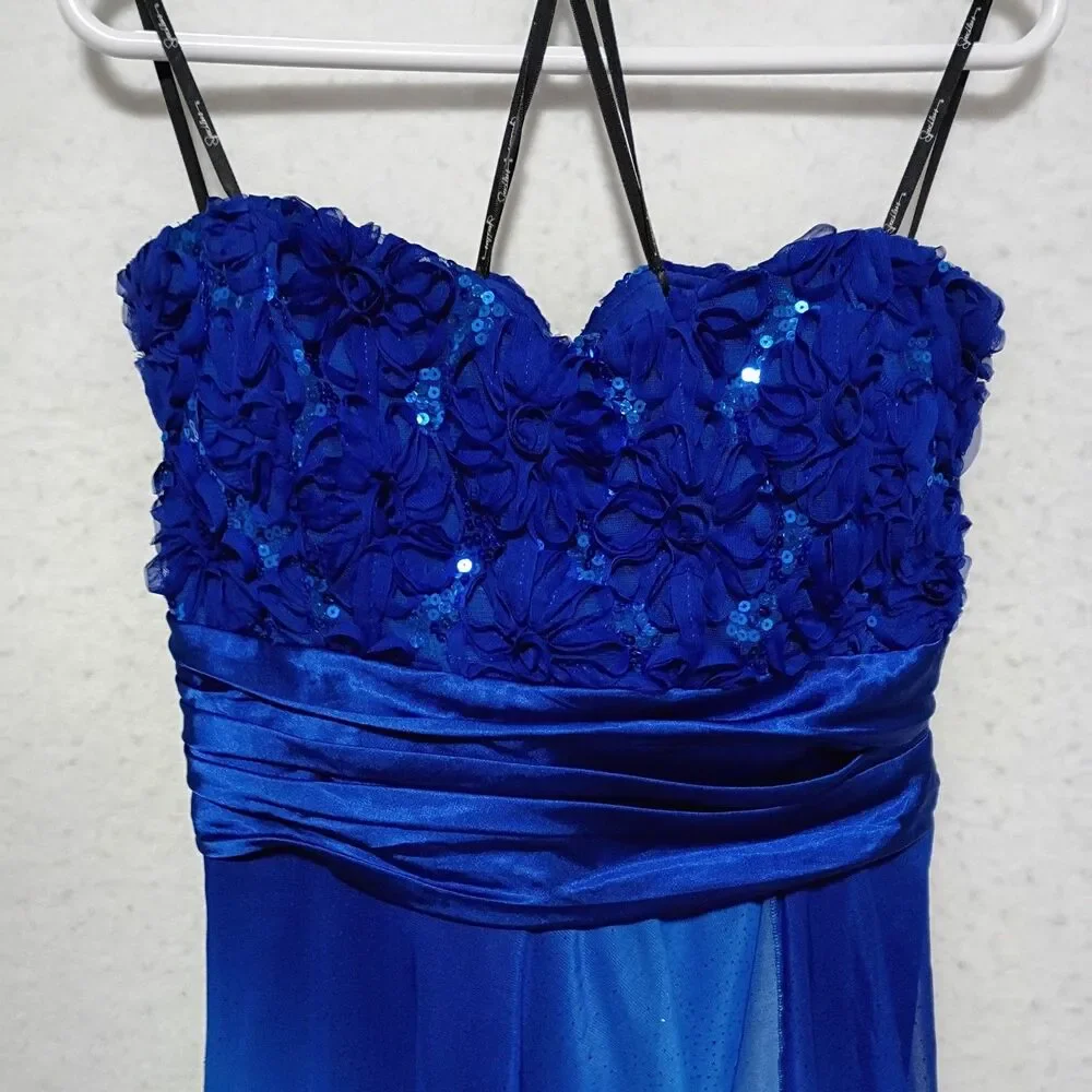 Xtraordinary Dress Size 17 Royal Blue Strapless High-Low Gown Formal Prom